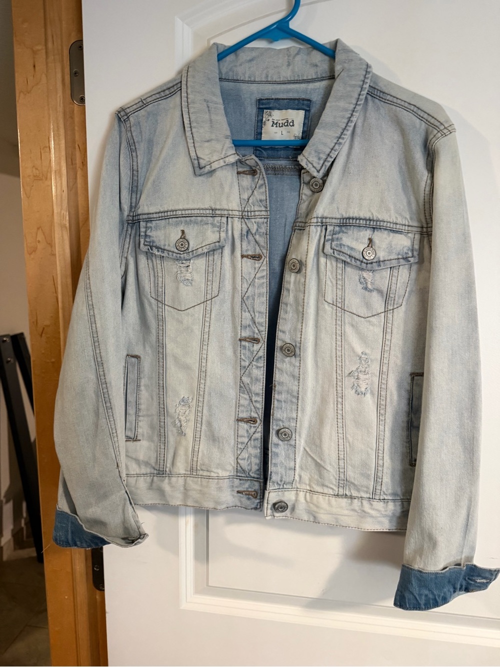 Mudd Light Wash Denim Jacket in Pale Blue